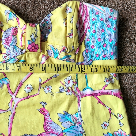 Tibi Yellow Cotton Strapless Top Size M - Picture 9 of 10